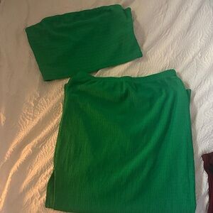 Green Women's Skirt & Top Set